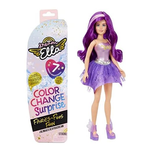 MGA's Dream Ella Color Change Surprise Fairies, Aria Purple Fashion Doll with 7+ Surprises Including Outfit & Accessories, Castle Play Pretend Gift for Kids, Toys for Girls & Boys Ages 3 4 5+ Years