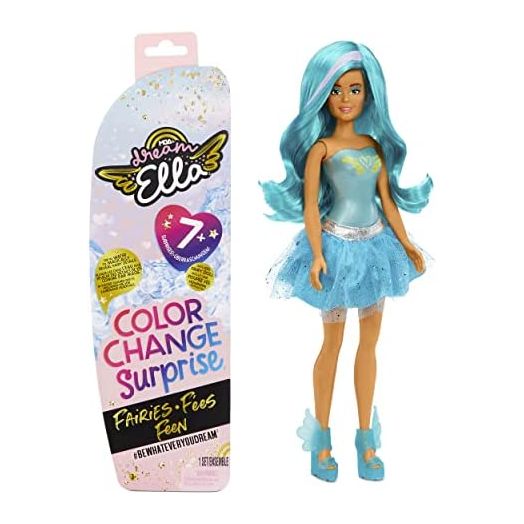 MGA Entertainment Dream Ella Color Change Surprise Fairies - DreamElla | Teal 11.5" Fashion Doll,Blue,578017EUC