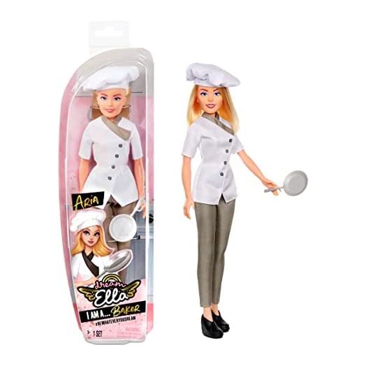 MGA's Dream Ella I AM A Baker Aria Fashion Doll, Includes Chef Jacket, Hat & Pan Accessories, Blonde Hair, Career Play Pretend Gift for Kids, Toys for Girls & Boys Ages 3 4 5+ Years