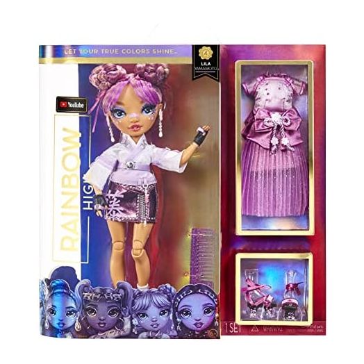Rainbow High Lila Yamamoto- Mauve Purple Fashion Doll. 2 Designer Outfits to Mix & Match with Accessories, Great Gift for Kids 6-12 Years Old and Collectors