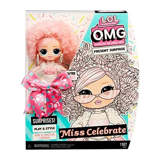 LOL Surprise OMG Present Surprise Series 2 Fashion Doll Miss Celebrate with 20 Surprises – Great Gift for Kids Ages 4+