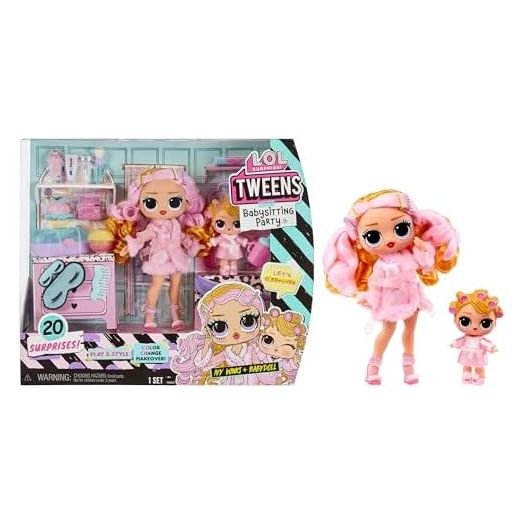 L.O.L. Surprise Tweens Babysitting Sleepover Party (2 Dolls) with 20 Surprises- 1 Fashion Doll & 1 Collectible Doll, Holiday Toy Playset, Great Gift for Kids Ages 4