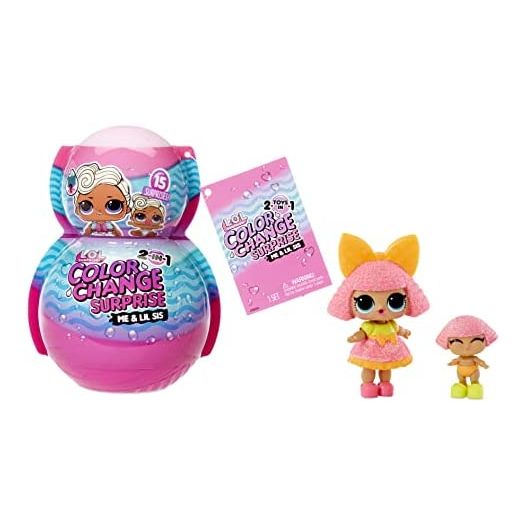 2-n-1 LOL Surprise Me & My Lil Sis Color Change Surprise™ with 15 Surprises - Great Gift for Kids Ages 4+, Multicolor