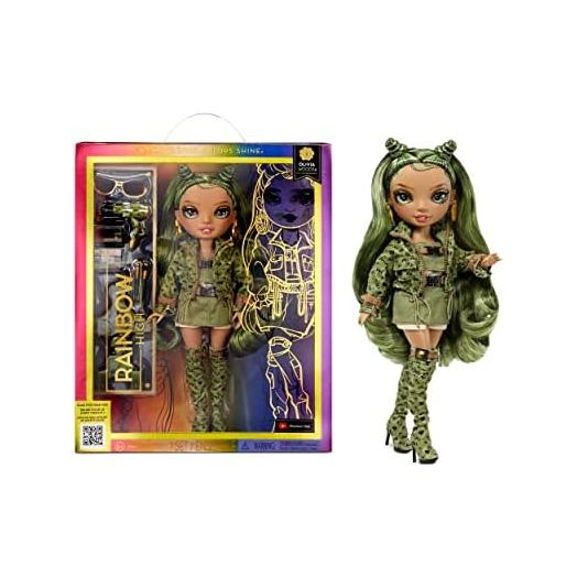 Rainbow High Olivia- Camo Green Fashion Doll. Fashionable Outfit & 10+ Colorful Play Accessories. Great Gift for Kids 4-12 Years Old and Collectors.