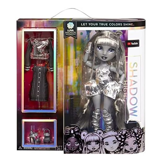 Rainbow High Shadow Series 1 Natasha Zima- Grayscale Fashion Doll. 2 Designer Dove White Outfits to Mix & Match with Accessories