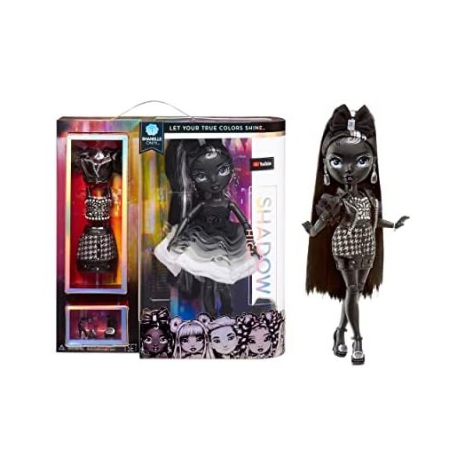 Rainbow High Shadow Series 1 Shanelle Onyx- Grayscale Fashion Doll. 2 Black Designer Outfits to Mix & Match with Accessories, Great Gift for Kids 6-12 Years Old and Collectors, Multicolor, 583554EUC