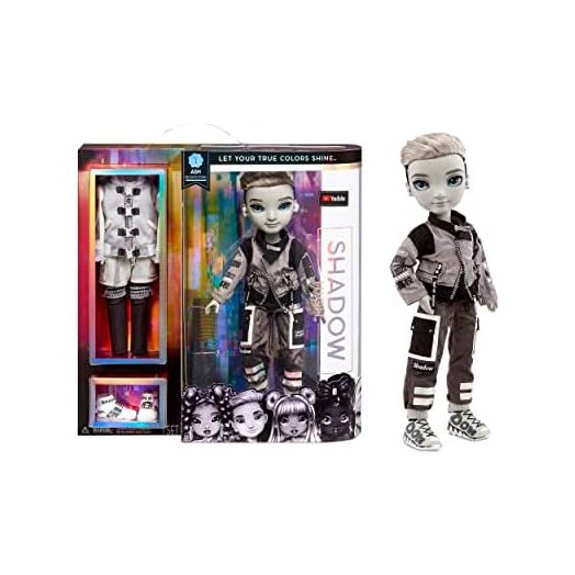 Rainbow High Shadow Series 1 Ash Silverstone- Greyscale Boy Fashion Doll. 2 Silver Designer Outfits to Mix & Match with Accessories, Great Gift, Multicolor, 583578EUC