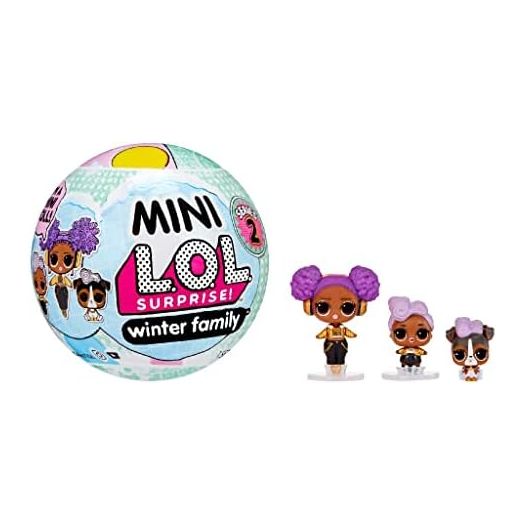 L.O.L. Surprise! Mini Winter Family with Doll, Lil Sis and Pet with 5+ Surprises- Collectible Holiday Toys, Stocking Stuffers, Great Gift for Kids Ages 4 5 6+ Years Old & Collectors