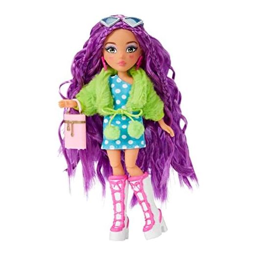MGA Entertainment Dream Ella Extra Iconic Mini Doll - DreamElla Soft Girl Inspired Fashions with Purple Hair and Heart Painted Cheeks, Fashion Doll, Toy for Kids Ages 3, 4, 5+, Multicolor