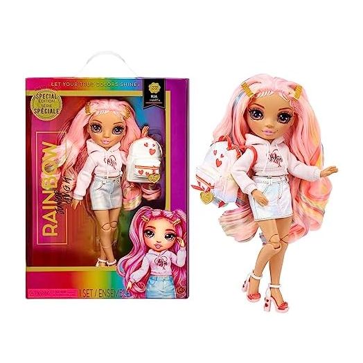 Rainbow High Rainbow Junior High Special Edition Kia Hart - 9" Pink Posable Fashion Doll with Accessories and Open/Close Soft Backpack. Great Toy Gift for Kids Ages 4-12