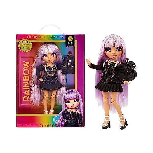 Rainbow High Avery Styles 9" Posable Fashion Doll with Accessories and Backpack - Ages 4-12