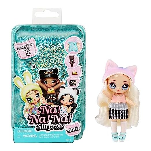 Na! Na! Na! Surprise Minis Series 2-4" Fashion Doll - Mystery Packaging with Confetti Surprise, Includes Doll, Outfit, Shoes, Poseable, Great Toy Gift for Kids Girls Boys Ages 4 5 6 7 8+ Years