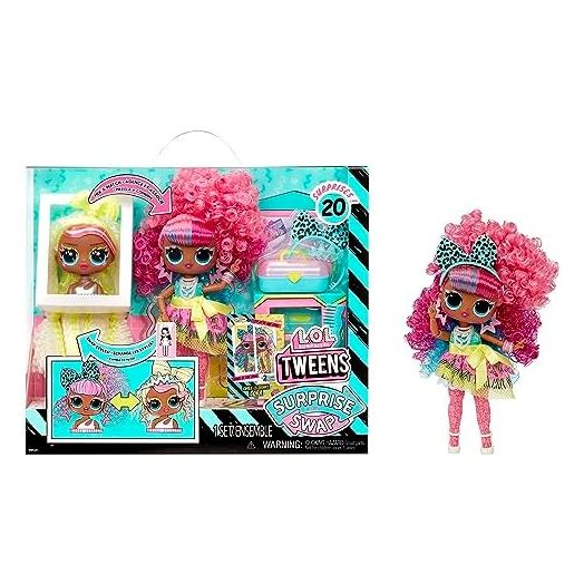 L.O.L. Surprise! Tweens Surprise Swap Curls-2-Crimps Cora Fashion Doll with 20+ Surprises Including Styling Head and Fabulous Fashions and Accessories – Great Gift for Kids Ages 4+