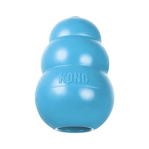 KONG Puppy - Natural Teething Rubber Chew Toy for Dogs - Stuffable Dog Toy for Extended Playtime - Chew & Fetch Toy for Puppies - for XS Puppies - Blue
