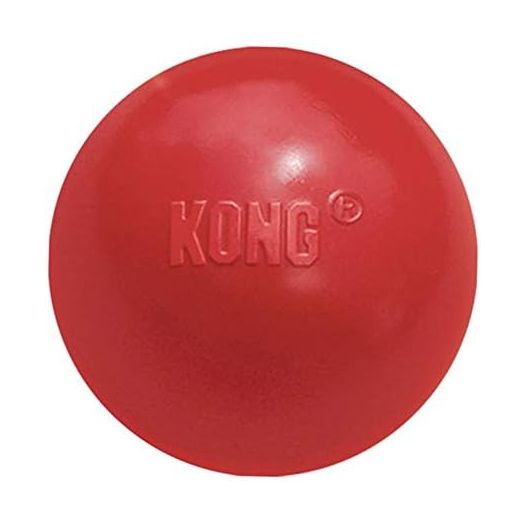 KONG Ball with Hole - Dog Fetch Toy - Durable Dog Ball Toy for Training, Interactive Playtime & More - Natural KONG Classic Rubber Ball for Dogs - Red, For Large/Medium Dogs