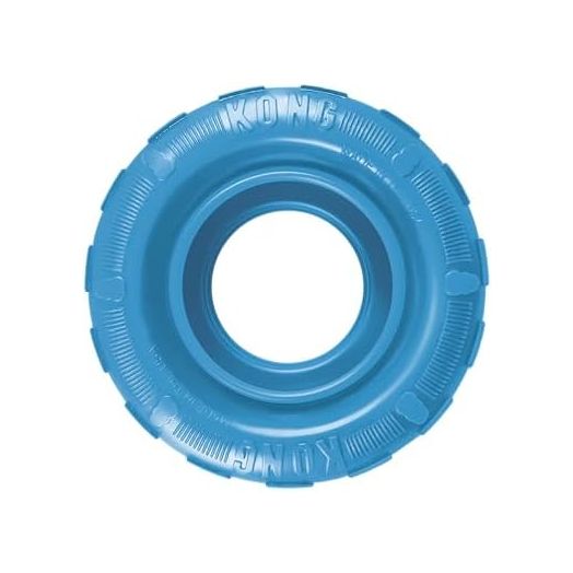 KONG Puppy Tires - Dog Chew Toy for Puppies - Stuffable Dog Toy for Treats & Snacks - Natural Rubber Chew Toy for Teething Puppy - for Small Puppies - Assorted Colors