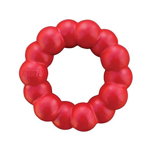 KONG Ring - Natural Rubber Ring Toy for Healthy Chewing Habits - Chew Toy Supports Dog Dental Health - Dog Toy Supports Instincts During Playtime - for Small/Medium Dogs