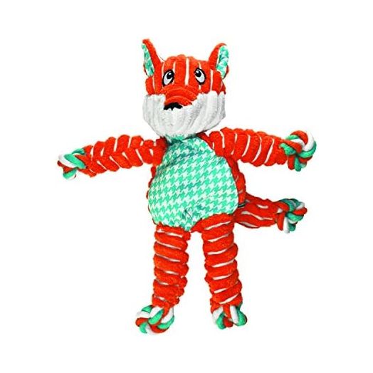 KONG - Floppy Knots Fox - Internal Knotted Ropes and Minimal Stuffing for Less Mess - for Medium/Large