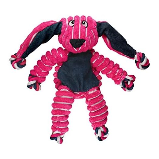 KONG Floppy Knots Bunny - Internal Floppy Knot Rope Toy for Dogs - Hippo Dog Toy - Tug Toy with Minimal Stuffing - Rope Dog Toy with Squeakers - Medium/Large Dogs
