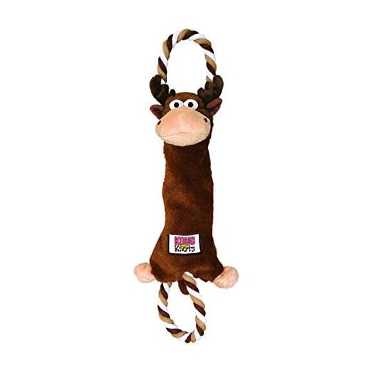 KONG - Tugger Knots Moose - Tug of War Dog Toy, Minimal Stuffing and Looped Ropes for added Strength - For Medium/Large Dogs
