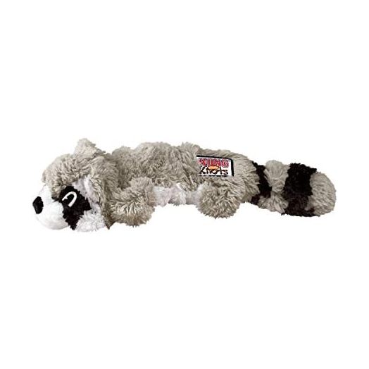 KONG - Scrunch Knots Raccoon - Internal Knotted Ropes and Minimal Stuffing for Less Mess - For Medium/Large Dogs