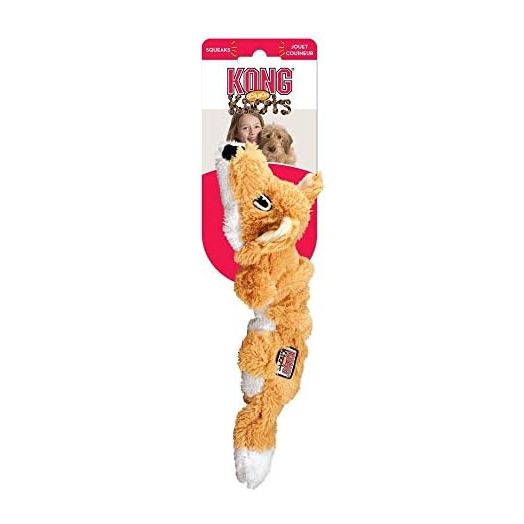 KONG - Scrunch Knots Fox - Internal Knotted Ropes and Minimal Stuffing for Less Mess - Medium/Large