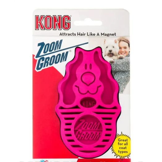 Kong KONG Zoom Groom for Dogs - Raspberry Color - 1 Count
