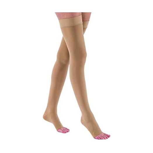 JOBST Relief Thigh High Open Toe Compression Stockings, High Quality, Unisex, Extra Firm Legware with Silicone Band for Easy Donning, Compression Class- 20-30