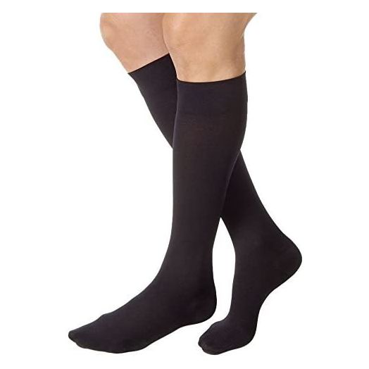 JOBST Relief Knee High 20-30 mmHg Compression Socks, Closed Toe, Black, Large