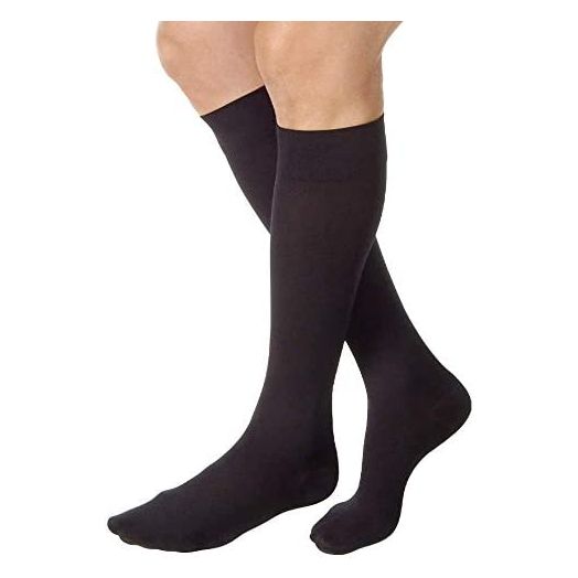 JOBST Relief Knee High 15-20 mmHg Compression Stockings, Closed Toe, X-Large Full Calf, Black