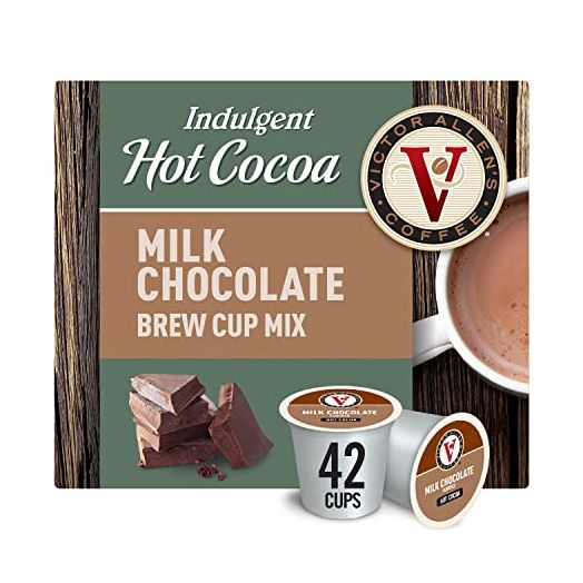 Victor Allen's Coffee Milk Chocolate Flavored Hot Cocoa Mix, 42 Count, Single Serve K-Cup Pods for Keurig K-Cup Brewers