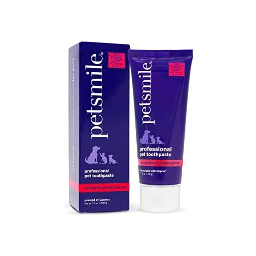 Petsmile Professional Pet Toothpaste - Cat & Dog Teeth Cleaning Supplies - Controls Plaque, Tartar, & Bad Breath - VOHC Accepted Toothpaste - Pet Dental Care Essentials (Rotisserie Chicken, 2.5 Oz)