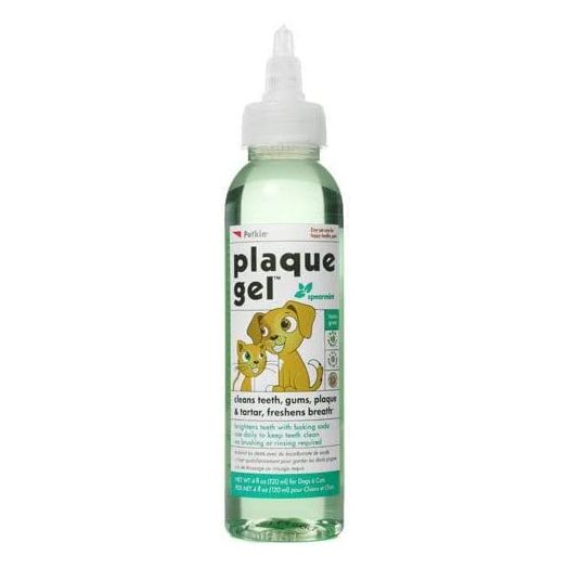 Petkin Plaque Remover Gel – Cleans Teeth and Gums, Removes Plaque and Tartar - Freshens Breath and Whitens Teeth with Baking Soda - Ideal for Daily Use, No Brushing or Rinsing - 4 fl oz
