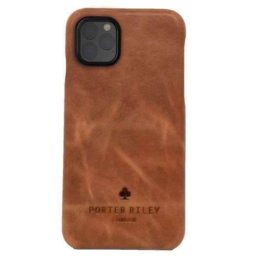 Porter Riley - Leather Case for iPhone 11 Pro (5.8"). Premium Genuine Leather Slimline Back Case (Tan)