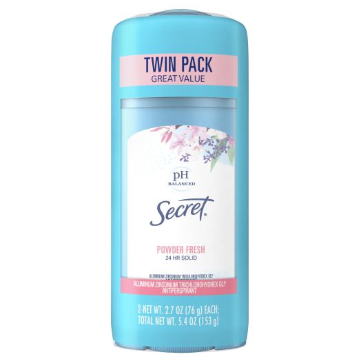 Secret Solid Antiperspirant Deodorant, Powder Fresh 2.7 oz (Twin Pack)