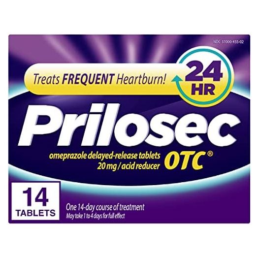 Prilosec OTC, Omeprazole Delayed Release, Acid Reducer, Treats Frequent Heartburn for 24 Hour Relief*, #1 Doctor Recommended Brand**, 14 Tablets