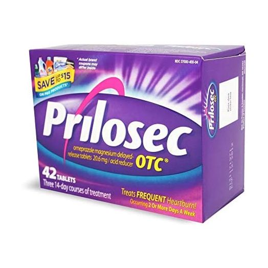 Prilosec 20.6 mg OTC, 42 Tablets (Pack of 3)