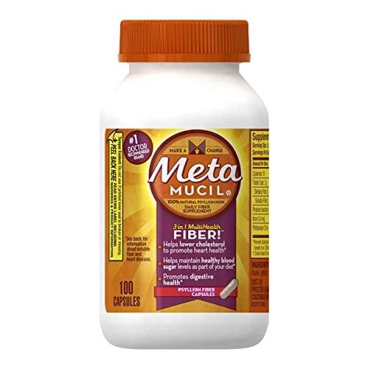 Metamucil Multi-Health Fiber Capsules by Meta, 100 Capsule Bottle