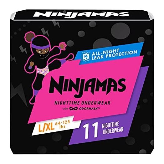 Pampers Ninjamas, Disposable Underwear, Nighttime Underwear Girls, 11 Count, Size L/XL (64-125 lbs)