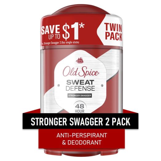 Old Spice Antiperspirant Deodorant Sweat Defense Stronger Swagger 2.6 oz (Twin Pack)