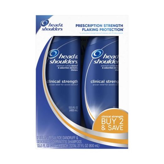 Head & Shoulders Clinical Strength Anti-Dandruff Shampoo 13.5 Fl Oz (Pack Of Two)