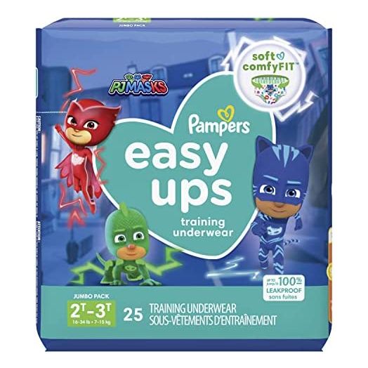 Pampers Easy Ups Training Underwear Boys Size 4 2T-3T 25 Count (Packaging May Vary)