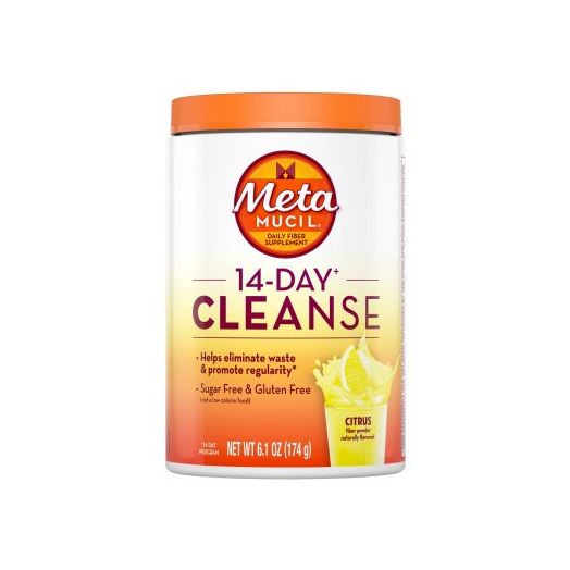 Metamucil 14 Day Cleanse, Psyllium Fiber Powder, Citrus, 30 servings
