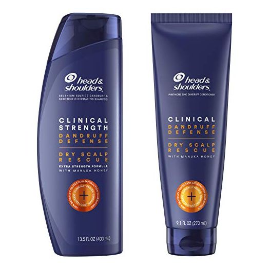 Head & Shoulders Anti-Dandruff Shampoo and Conditioner Set, Clinical Strength, Dry Scalp Rescue with Manuka Honey, 13.5 Fl Oz and 9.1 Fl Oz