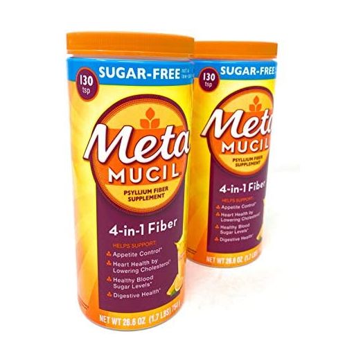 Metamucil Sugar Free Fiber Supplement, Orange Smooth 260 Servings