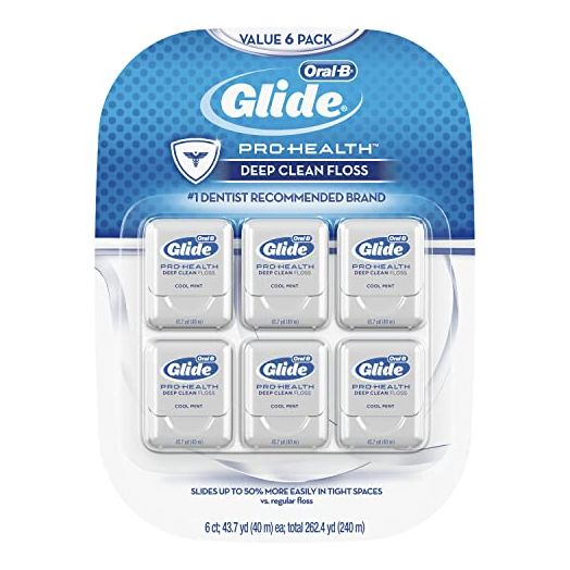 Oral-B Glide Pro-Health Dental Floss, Deep Clean, Mint, 40m (Pack of 6)
