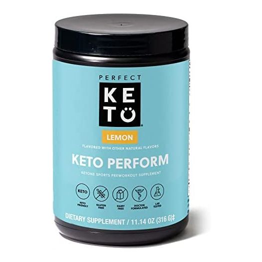 Perfect Keto Perform Pre Workout Powder - Burn Fat for Fuel Energy Supplement Drink Mix for Men and Women - Keto Friendly with Ketone Salts, BCAA, Nitric Oxide & MCT