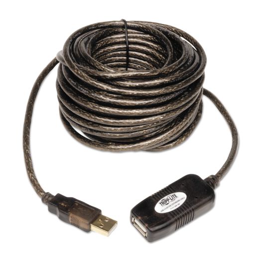 Tripp Lite USB 2.0 Active Extension Repeater Cable, 33 ft, Black, U026-10M