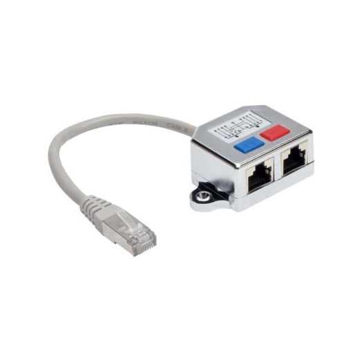 2-to-1 RJ45 Splitter Adapter Cable, 10/100 Ethernet Cat5/Cat5e (M/2xF), 6 in.