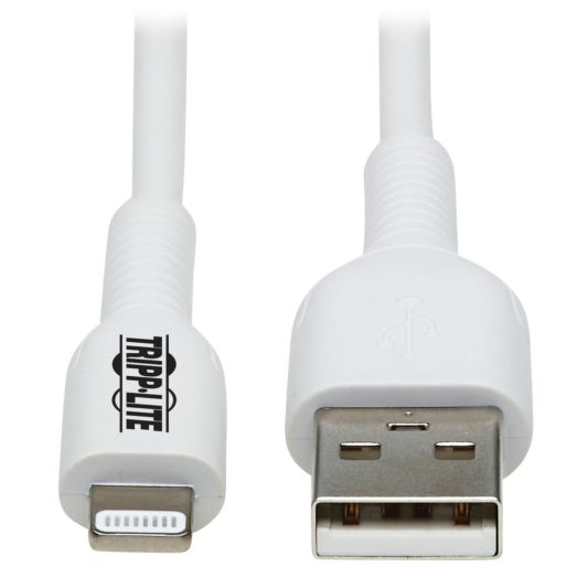 Tripp Lite 2-Meter Safe-IT USB-A to Lightning Sync/Charge Antibacterial Cable, White